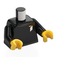 Torse, pull, blanc LEGO Ideas Logo imprimé, bras noirs, mains jaunes (Torso, Sweater, White LEGO Ideas Logo Print, Black Arms, Yellow Hands)