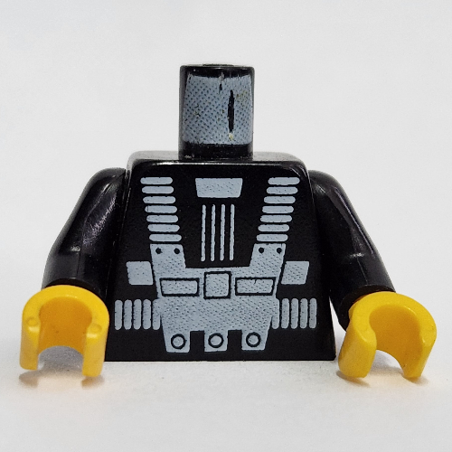 Visuel indicatif Rebrickable de Torse, Blacktron I imprimé, bras noirs, mains jaunes (Torso, Blacktron I Print, Black Arms, Yellow Hands)