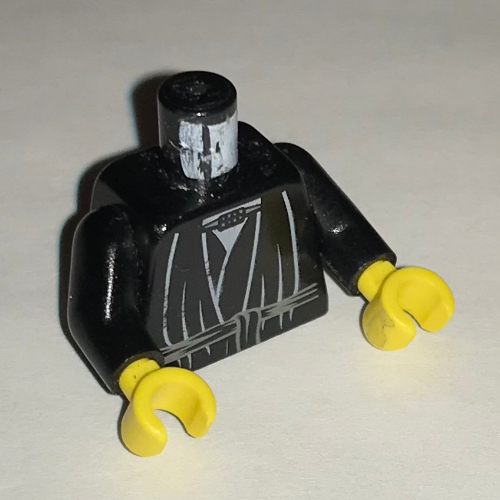 Visuel indicatif Rebrickable de Torse, Chemise à carreaux, robe Cravate imprimé, bras noirs, mains jaunes (Torso, Layered Shirt, Robe Tie Print, Black Arms, Yellow Hands)