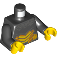 Torse, Armure, Jaune Placage imprimé, bras noirs, mains jaunes (Torso, Armour, Yellow Plating Print, Black Arms, Yellow Hands)