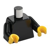 Visuel indicatif Rebrickable de Torse, logo de la maison LEGO, bras noirs, mains jaunes (Torso, LEGO House Logo, Black Arms, Yellow Hands)