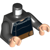 Visuel indicatif Rebrickable de Torse, tunique avec cape chaîne fermoir orné et ceinture motif imprimé (Dooku Clone Wars), bras noirs, mains nougat clair (Torso, Tunic with Cape Chain Clasp Ornate and Belt Print (Dooku Clone Wars), Black Arms, Light Nougat Hands)
