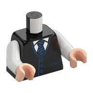 Visuel indicatif Rebrickable de Torse, Veste, Chemise blanche, Cravate bleue imprimé, Bras blancs, Bras nougat clair (Torso, Jacket, White Shirt, Blue Tie Print, White Arms, Light Nougat Arms)