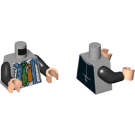 Visuel indicatif Rebrickable de Torse, Chemises, ouvert avec motif imprimé cravates multiples (Joey), bras noirs, mains nougat clair (Torso, Shirts, Open with Multiple Ties Print (Joey), Black Arms, Light Nougat Hands)
