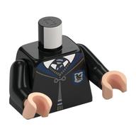 Visuel indicatif Rebrickable de Torse, robes avec col bleu foncé, boutonné avec ravinclaw écusson motif imprimé, bras noirs, mains nougat clair (Torso, Robes with Dark Blue Collar, Buttoned with Ravenclaw Crest Print, Black Arms, Light Nougat Hands)