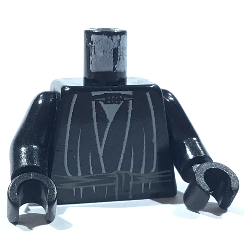 Visuel indicatif Rebrickable de Torse, Chemise à carreaux, robe Cravate motif imprimé, bras et mains noirs (Torso, Layered Shirt, Robe Tie Print, Black Arms and Hands)