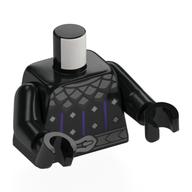 Visuel indicatif Rebrickable de Torse, armure de chevalier, ceinture gris bleuté foncé, couleur, diamants, motif : rayures pourpre foncé, bras et mains noirs (Torso, Knight Armor, Dark Bluish Grey Belt, Color, Diamonds, Dark Purple Stripes Print, Black Arms and Hands)