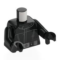 Visuel indicatif Rebrickable de Torse, pilote de navette impériale, boucle de ceinture argentée motif imprimé, bras et mains noirs (Torso, Imperial Shuttle Pilot, Silver Belt Buckles Print, Black Arms and Hands)