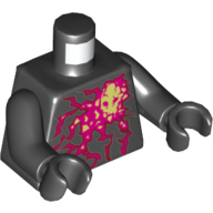 Visuel indicatif Rebrickable de Torse, imprimé énergie rouge (nrg Cole), bras et mains noirs (Torso, Red Energy Print (NRG Cole), Black Arms and Hands)