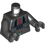 Torse, armure sith trooper motif imprimé, bras et mains noirs (Torso, Armor Sith Trooper Print, Black Arms and Hands)