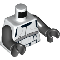 Visuel indicatif Rebrickable de Torse, détail scout soldat armure motif imprimé, bras et mains noirs (Torso, Detailed Scout Trooper Armour Print, Black Arms and Hands)