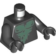 Visuel indicatif Rebrickable de Torse, motif imprimé de muscles fantomatiques (nécromancien), bras et mains noirs (Torso, Ghostly Muscles Print (Necromancer), Black Arms and Hands)