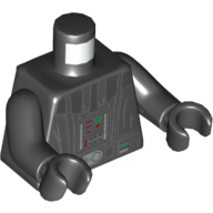 Visuel indicatif Rebrickable de Torse, Dark Vador impérial star destroyer motif imprimé, bras et mains noirs (Torso, Darth Vader Imperial Star Destroyer Print, Black Arms and Hands)