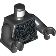 Visuel indicatif Rebrickable de Torse, armure avec motif imprimé col pointu (dents), bras et mains noirs (Torso, Armor with Pointed (Teeth) Collar Print, Black Arms and Hands)