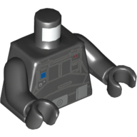 Visuel indicatif Rebrickable de Torse, combinaison de vol avec panneau de contrôle et motif imprimé ceinture (équipage au sol impérial), bras et mains noirs (Torso, Flight Suit with Control Panel and Belt Print (Imperial Ground Crew), Black Arms and Hands)