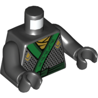 Visuel indicatif Rebrickable de Torse, robe avec lignes de diamant gris et motif imprimé Ourlet vert, Bras et mains noirs avec motif imprimé lignes de diamant gris (Torso, Robe with Gray Diamond Lines and Green Hem Print, Black Arms and Hands with Gray Diamond Lines Print)