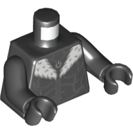 Visuel indicatif Rebrickable de Torse, veste, Muscles, Blanc Fourrure motif imprimé, bras et mains noirs (Torso, Jacket, Muscles, White Fur Print, Black Arms and Hands)