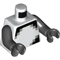 Visuel indicatif Rebrickable de Torse, Carrés noir et gris pixellisés, bras et mains noirs (Torso, Pixelated Black and Grey Squares Print, Black Arms and Hands)