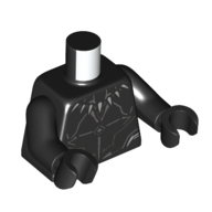 Torse, combinaison, contour musculaire, croc dents collier motif imprimé, bras et mains noirs (Torso, Jumpsuit, Muscle Outline, Fanged Teeth Necklace Print, Black Arms and Hands)