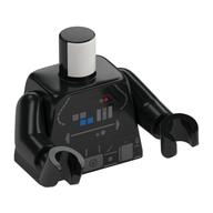 Torse, combinaison de vol avec panneau de commande, tubes, ceinture utilitaire motif imprimé (cravate pilote), bras et mains noirs (Torso, Flight Suit with Control Panel, Tubes, Utility Belt Print (TIE Pilot), Black Arms and Hands)