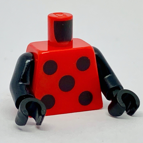 Torse, 5 Taches Noires imprimé, bras et mains noirs (Torso, 5 Black Spots Print, Black Arms and Hands)