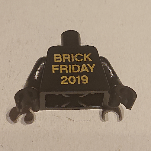 Torse, 'Brick Friday 2019' dans Motif imprimé or, bras et mains noirs (Torso, 'Brick Friday 2019' in Gold Print, Black Arms and Hands)