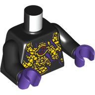Torse, or/violet foncé décorations motif imprimé, bras noirs, mains pourpre foncé (Torso, Gold/Dark Purple Decorations Print, Black Arms, Dark Purple Hands)