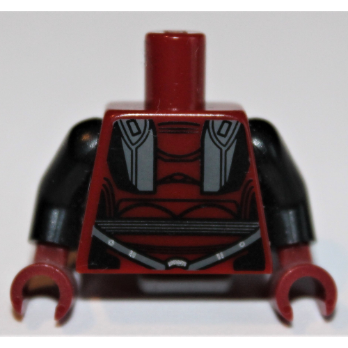 Visuel indicatif Rebrickable de Torse, armure avec plaques d'argent et motif imprimé ceinture (Darth Revan), bras noirs, mains rouge foncé (Torso, Armor with Silver Plates and Belt Print (Darth Revan), Black Arms, Dark Red Hands)