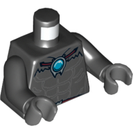 Visuel indicatif Rebrickable de Torse, muscles et chi orbe motif imprimé, bras noirs, mains gris bleuté foncé (Torso, Muscles and Chi Orb Print, Black Arms, Dark Bluish Gray Hands)