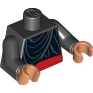 Torse, Chemise en couches et ceinture rouge motif imprimé, bras noirs, mains nougat (Torso, Layered Shirt and Red Belt Print, Black Arms, Nougat Hands)