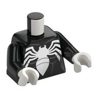 Torse, motif imprimé araignée blanche, bras noirs, mains blanches (Torso, White Spider Print, Black Arms, White Hands)