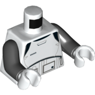 Torse, armure premier ordre bourreau modèle imprimé, bras noirs, mains blanches (Torso, Armor First Order Executioner Trooper Print, Black Arms, White Hands)