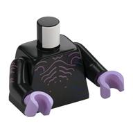 Torse, Argent foncé Décorations motif imprimé, bras noirs, mains lavande (Torso, Dark Silver Decorations Print, Black Arms, Lavender Hands)