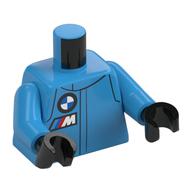 Visuel indicatif Rebrickable de Torse, combinaison de course, logo bmw, motif : inscription 'M', azur foncé, mains noires (Torso, Racing Suit, BMW Logo, 'M' Print, Dark Azure, Black Hands)