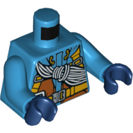Torse, veste, corde, ceinture, sangles motif imprimé, bras azur foncé, mains bleu foncé (Torso, Jacket, Rope, Belt, Straps Print, Dark Azure Arms, Dark Blue Hands)