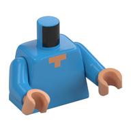 Visuel indicatif Rebrickable de Torse, nougat pixélisé imprimé au cou, bras azur foncé, mains nougat (Torso, Pixelated Nougat Neck Print, Dark Azure Arms, Nougat Hands)