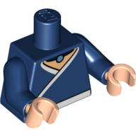 Visuel indicatif Rebrickable de Torse, robe avec bordure blanche et ceinture, Collier bleu clair Motif imprimé Gem, bras bleu foncé, mains nougat clair (Torso, Robe with White Trim and Belt, Light Blue Necklace Gem Print, Dark Blue Arms, Light Nougat Hands)