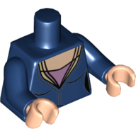 Visuel indicatif Rebrickable de Torse, Débardeur coupe basse, Col Nougat clair, Sous-chemise rose imprimé, bras bleu foncé, mains nougat clair (Torso, Low-Cut Top, Light Nougat Neck, Pink Undershirt Print, Dark Blue Arms, Light Nougat Hands)