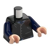 Visuel indicatif Rebrickable de Torse, gilet, boutons, poches, chemise bleu foncé motif imprimé, bras bleu foncé, mains nougat clair (Torso, Vest, Buttons, Pockets, Dark Blue Shirt Print, Dark Blue Arms, Light Nougat Hands)