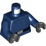 Visuel indicatif Rebrickable de Torse, veste, uniforme de premier ordre, ceinture noire, motif imprimé ceinture grise, bras bleu foncé, mains noires (Torso, Jacket, First Order Uniform, Black Belt, Grey Belt Buckle Print, Dark Blue Arms, Black Hands)