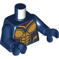 Torse, armure, or et rouge foncé Panneaux imprimés, bras et mains bleu foncé (Torso, Armor, Gold and Dark Red Panels Print, Dark Blue Arms and Hands)