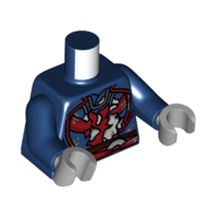 Torse, décorations rouge foncé motif imprimé (dr. étrange), bras bleu foncé, mains gris bleuté clair (Torso, Dark Red Decorations Print (Dr. Strange), Dark Blue Arms, Light Bluish Gray Hands)