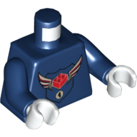 Torse, MBA niveau 4 Logo imprimé, bras bleu foncé, mains blanches (Torso, MBA Level 4 Logo Print, Dark Blue Arms, White Hands)