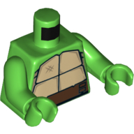 Visuel indicatif Rebrickable de Torse, motif imprimé carapace de tortue, bras et mains vert vif (Torso, Turtle Shell Print, Bright Green Arms and Hands)