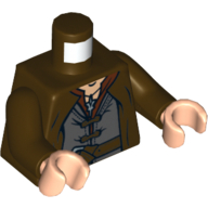 Torse, manteau avec pendentif evenstar, chemise à double bouton et motif imprimé ceinture (argorn), bras brun foncé, mains nougat clair (Torso, Coat with Evenstar Pendant, Double Button Shirt and Belt Print (Aragorn), Dark Brown Arms, Light Nougat Hands)
