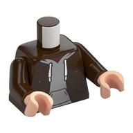 Visuel indicatif Rebrickable de Torse, veste, sweat à capuche gris clair bleuté, lacets blanches motif imprimé, bras brun foncé, mains nougat clair (Torso, Jacket, Light Bluish Grey Hoody, White Laces Print, Dark Brown Arms, Light Nougat Hands)