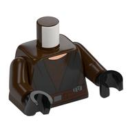 Visuel indicatif Rebrickable de Torse, robe jedi, revers noirs ceinture marron foncé motif imprimé, bras brun foncé, mains noires (Torso, Jedi Robe, Black Lapels Dark Brown Belt Print, Dark Brown Arms, Black Hands)
