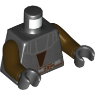 Visuel indicatif Rebrickable de Torse, robe avec sous-vêtement marron foncé, Motif imprimé ceinture (Anakin Skywalker), bras brun foncé, mains noires (Torso, Robe with Dark Brown Undershirt, Belt Print (Anakin Skywalker), Dark Brown Arms, Black Hands)