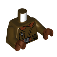 Torse, manteau, poche, ceinture, fourreau brun rougeâtre Doublure imprimé, bras brun foncé, mains brun rougeâtre (Torso, Coat, Pocket, Belt, Reddish Brown Fur Lining Print, Dark Brown Arms, Reddish Brown Hands)