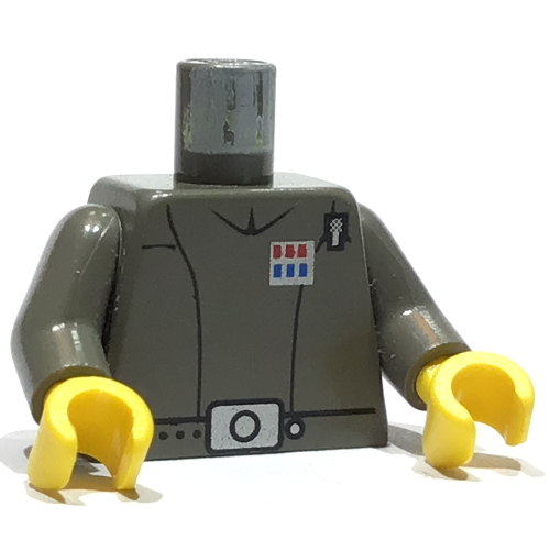 Visuel indicatif Rebrickable de Torse, motif imprimé uniforme d'officier impérial, bras gris foncé, mains jaunes (Torso, Imperial Officer Uniform Print, Dark Gray Arms, Yellow Hands)